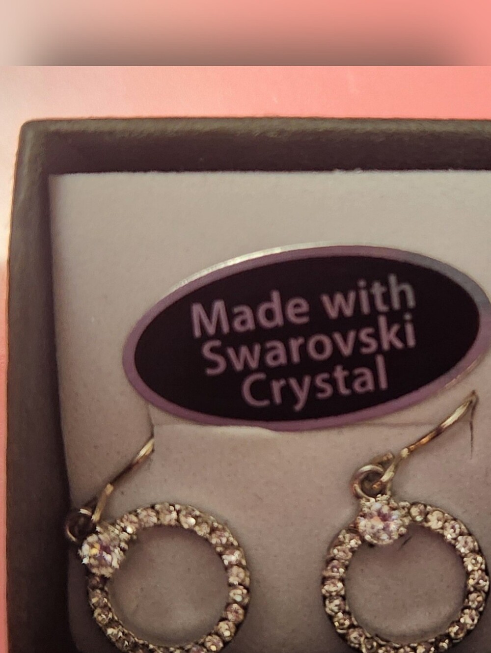 SWAROVSKI CRYSTAL ROUND EARRINGS, NEW, MACY'S